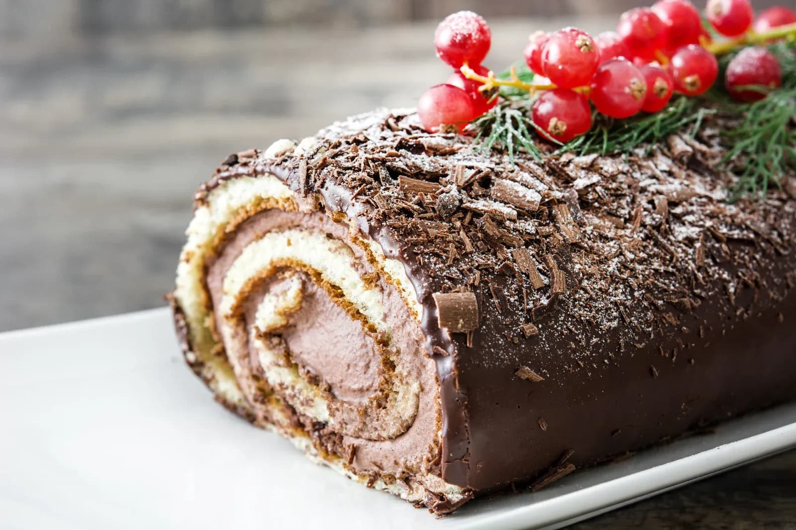 a vegan chocolate yule log